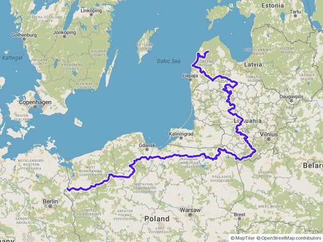 Ventspils to Krajnik Dolny via TET (old)